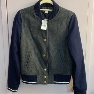 NWT J Crew Wool Bomber Jacket Size Small